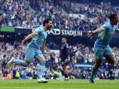 Manchester City in a divine match against Aston Villa, defending the Premier League title