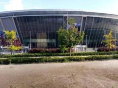 A photo and video of the shelling of the territory near the Donbass Arena in Donetsk appeared