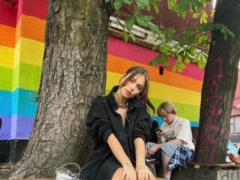 19-year-old daughter of Elena Kravets in a mini dress appeared in her mother s patent leather boots