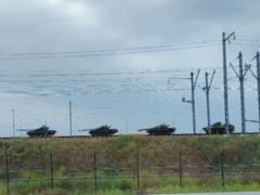 Russia sent a trainload of heavy military equipment to Crimea - video