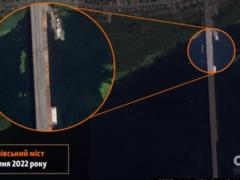 Оккупанты строят понтонную переправу вплотную к поврежденному Антоновскому мосту