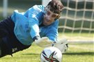 Goalkeeper Dynamo miss a sprat of tizhniv through a broken nose