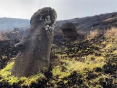 Large-scale fire on Easter Island damaged the famous stone idols
