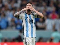 Messi celebrates a number of historic achievements in the 2022 World Cup match against Croatia