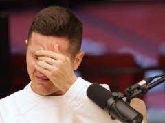 Herrera crying about the exit from Manchester United:  