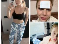 Tina Karol without makeup in a top and sweatpants boasted a flat stomach