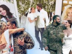 Star weddings 2022: painting on the front line of sniper Emerald and loud celebration of Lopez and Affleck