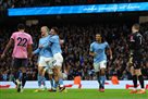 Everton from Mykolenkom having hit the ground at Manchester City