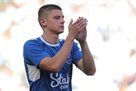 Mikolenko plays the first half of the cup match against Manchester United
