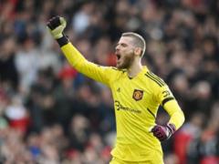 De Gea became Manchester United s record holder for the number of  