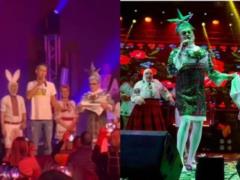 Panin in a T-shirt with an eloquent inscription and anti-war slogans lit up at Serduchka s concert