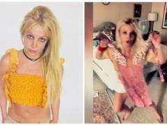 Britni Spirs made a fan video, de z cloth in the hands of a large room
