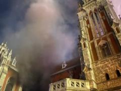 In the fire-damaged church of St. Nicholas in Kyiv, a heating point was opened