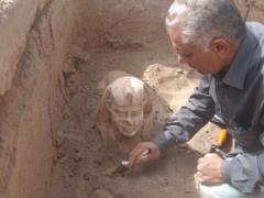 Archaeologists have found an unusual statue of the sphinx in Egypt