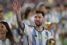Messi scoring the jubilee 800 goal at the car er