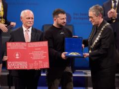 Zelensky was awarded the Charlemagne Prize in Germany
