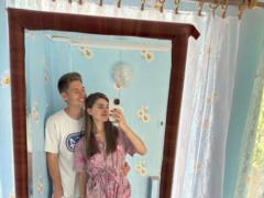 Vladimir Ostapchuk showed how he and his young wife were digging potatoes in his parents  garden