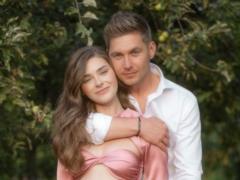 Vladimir Ostapchuk showed romantic hugs with his young wife during a social event