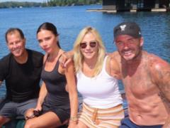 Victoria Beckham and her husband had fun with friends on a lake in Canada