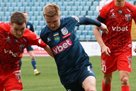 Orest Kuzyk plays at the forefront of the Chornomorets attack in the match against Oleksandriya