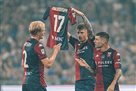 Genoa striker dedicating the goal against Sampdoria to Malinovsky