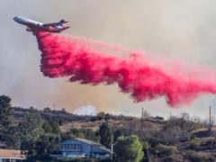 Firefighting planes turn Los Angeles pink
