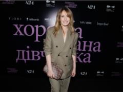 Elena Kravets appeared at a public event in Kyiv in an elegant suit
