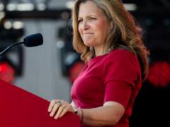 Freeland kicks off campaign with words to Trump