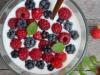 Rice and fig pudding with fruit