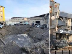 Момент падіння знятої російської ракети в Києві був записаний камерою