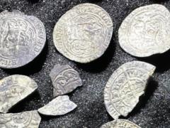 Treasure hunter discovered a treasure with rare silver coins