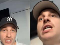 The man recorded his singing on the video, but something more interesting got into the frame