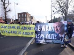 Tottenham fans held a protest against Levy