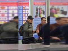The former boxer changed places with hostages at the airport and disarmed a man with a knife