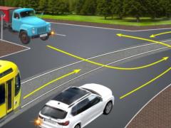 В каком порядке авто проедут перекресток? Тест на знание ПДД