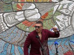 The restored mosaic of Alla Gorskaya was presented by Usik in London