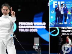 Украинская фехтовальщица вынудила чемпиона России стоя слушать гимн Украины, а затем развернулась и ушла с подиума, чтобы не дел