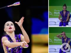 На камеру попало, что сделала Дерюгина после ошибки Онофрийчук на чемпионате мира по художественной гимнастике.