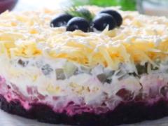 Вкуснее, чем  Шуба : салат  Генеральский  из свеклы, филе и с орехами