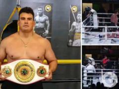 Супертяж в последнем раунде сенсационно отправил в брутальный нокаут фаворита и спровоцировал массовую драку.
