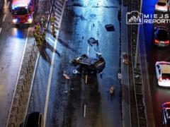 В Варшаве перевернулся автомобиль посольства России