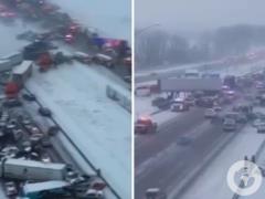 В США из-за непогоды столкнулись более 40 авто: в полиции выступили с заявлением.