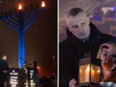 В Киеве на Майдане Независимости зажгли первую свечу на Ханукии. Фоторепортаж
