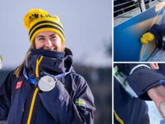Медаль Олимпиады-2026 раскололась перед награждением лыжниц. Фотофакт