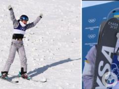 The vice world champion at the 2026 Olympics after the jump showed “Glory to the Armed Forces of Ukraine.”!