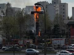 В Польше в Страстную пятницу загорелся 17-метровый крест