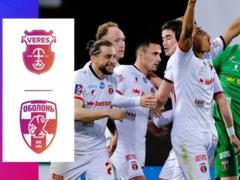 Veres - Obolon 2:0 Video of goals and review of the UPL match