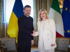 Зеленский прибыл в Италию и провел встречу с Джорджией Мелони