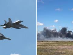 Катастрофа в небе: в США во время авиашоу столкнулись два истребителя. Видео, фото