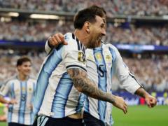 Messi scored twice against Austria to secure victory for Argentina